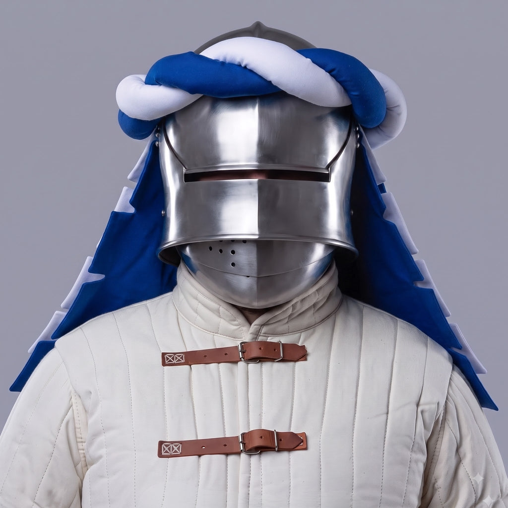 Blue & White Medieval Helmet Torse – Heraldic Wreath