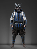 Black & Royal Blue Samurai Armor Set – Crescent Crest Warrior Armor