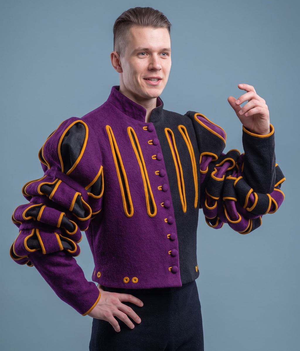 Men’s Renaissance Landsknecht Doublet Jacket – Puff Sleeve Medieval Costume