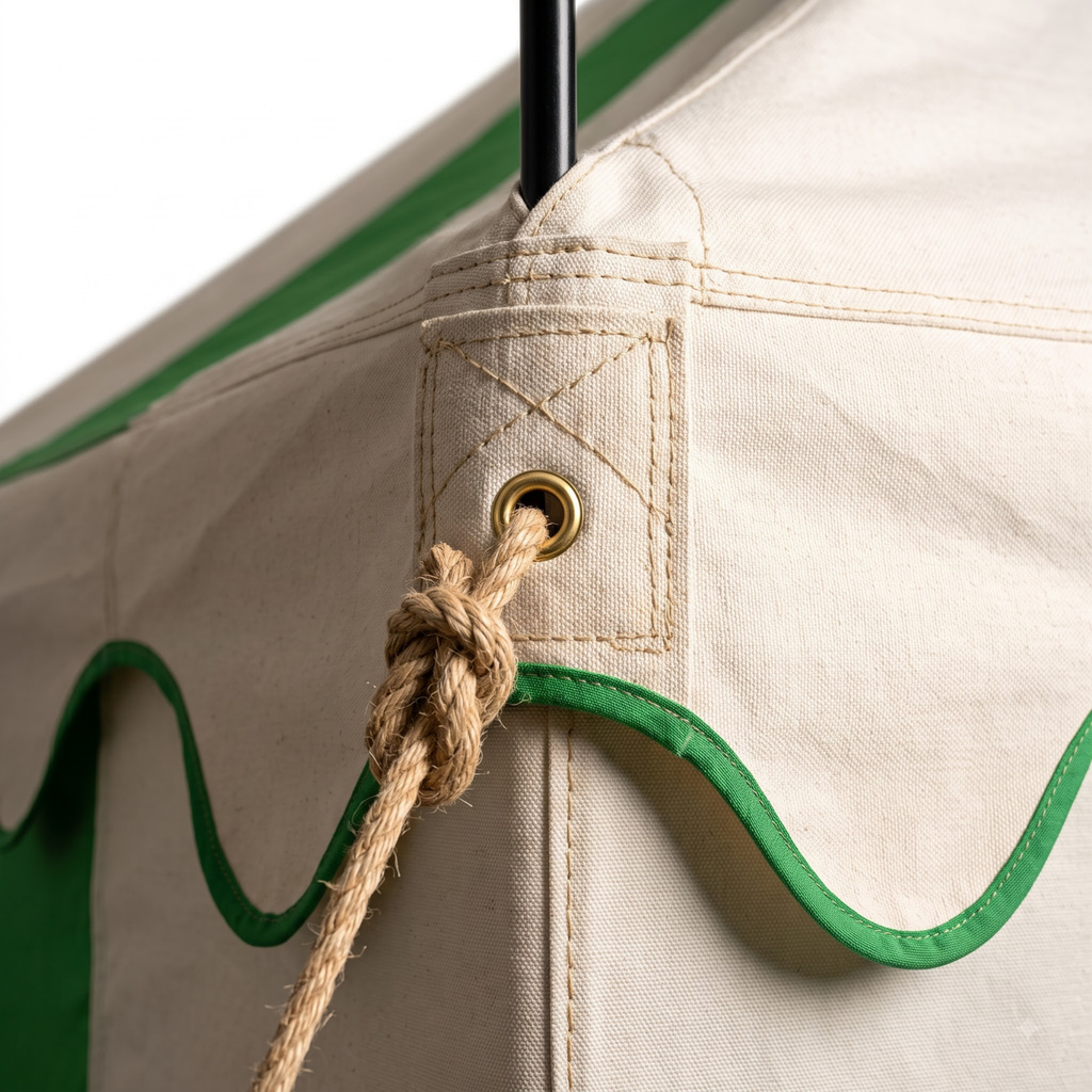 Medieval Green & White Canvas Pavilion Tent – Historical Reenactment LARP SCA Camping Shelter