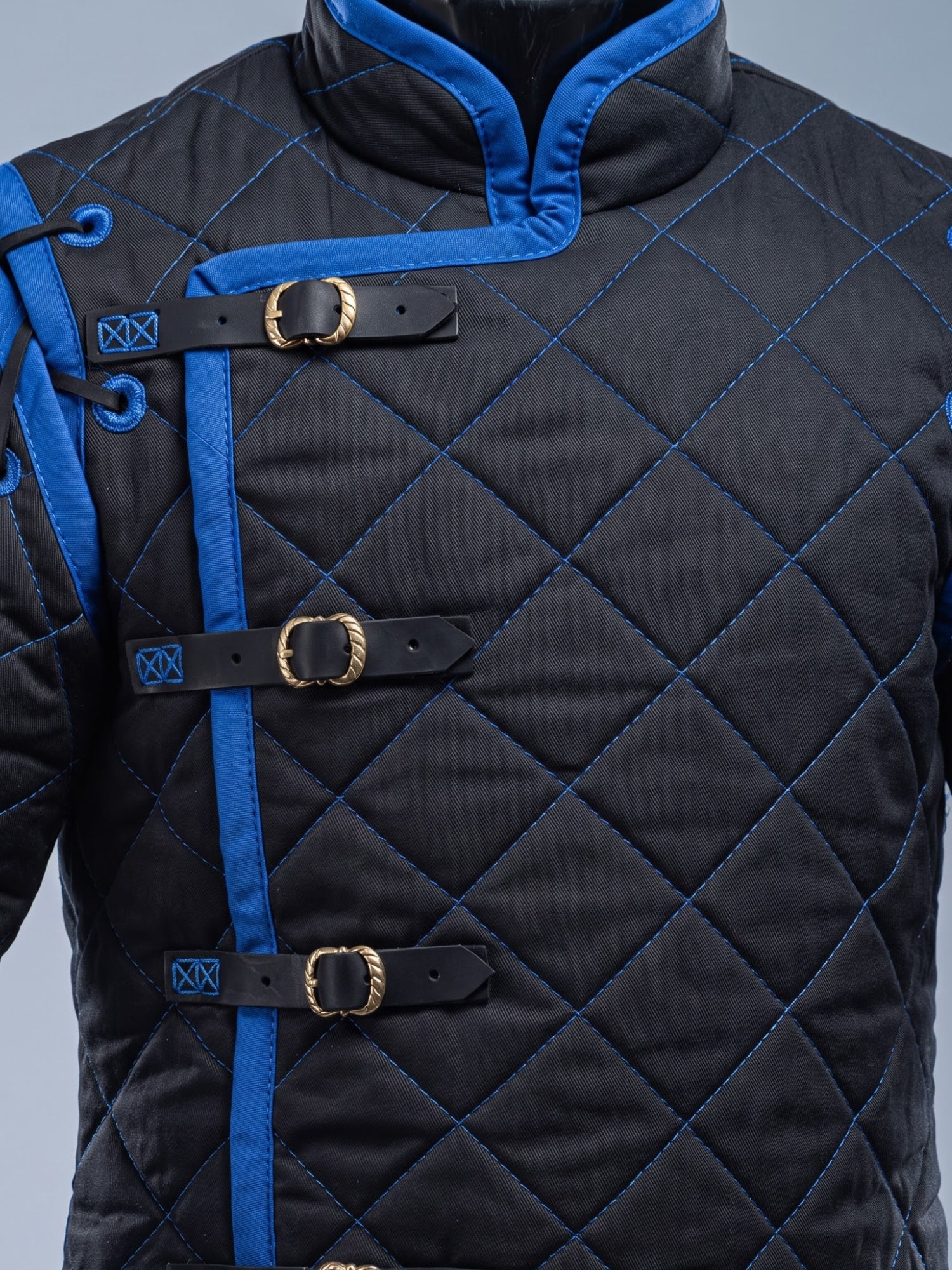 Black Medieval gambeson, Light Armor Coat, HEMA Medieval man costume, Black gambeson, Ren faire armor long sleeve