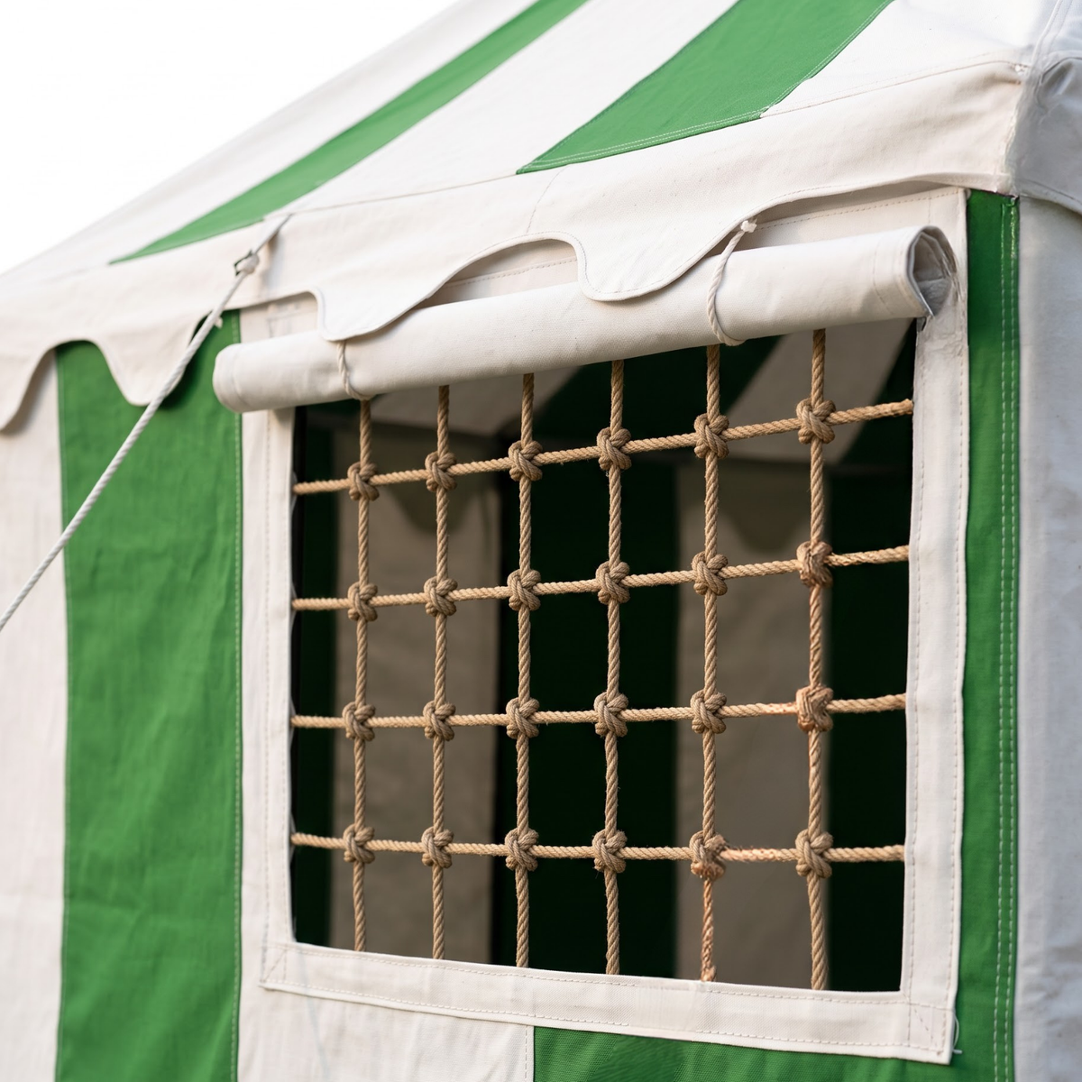 Medieval Green & White Canvas Pavilion Tent – Historical Reenactment LARP SCA Camping Shelter
