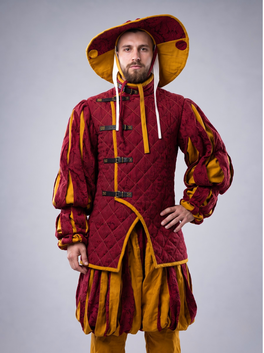 Men’s Renaissance Landsknecht Padded Set Costume – Tudor Court Nobleman Outfit