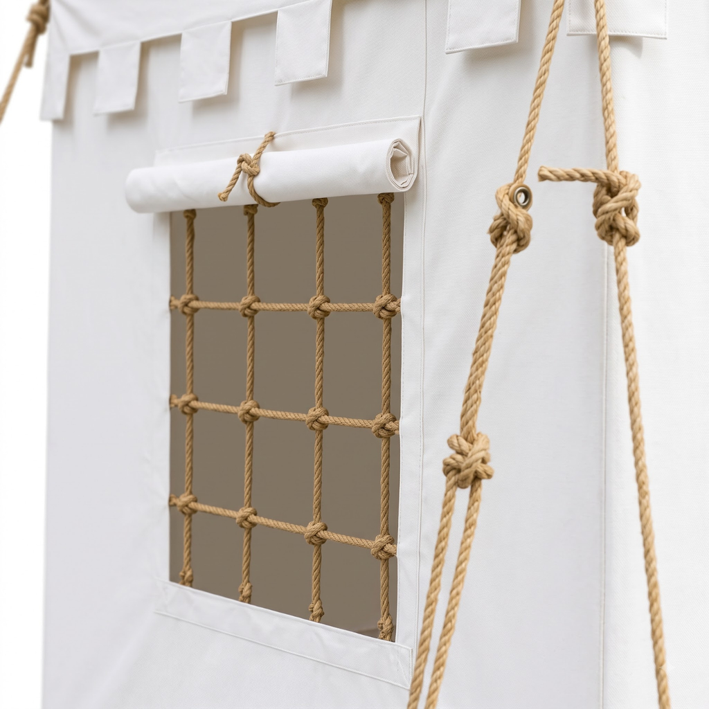 Medieval Canvas Pavilion Tent – White Historical Reenactment Camping & LARP