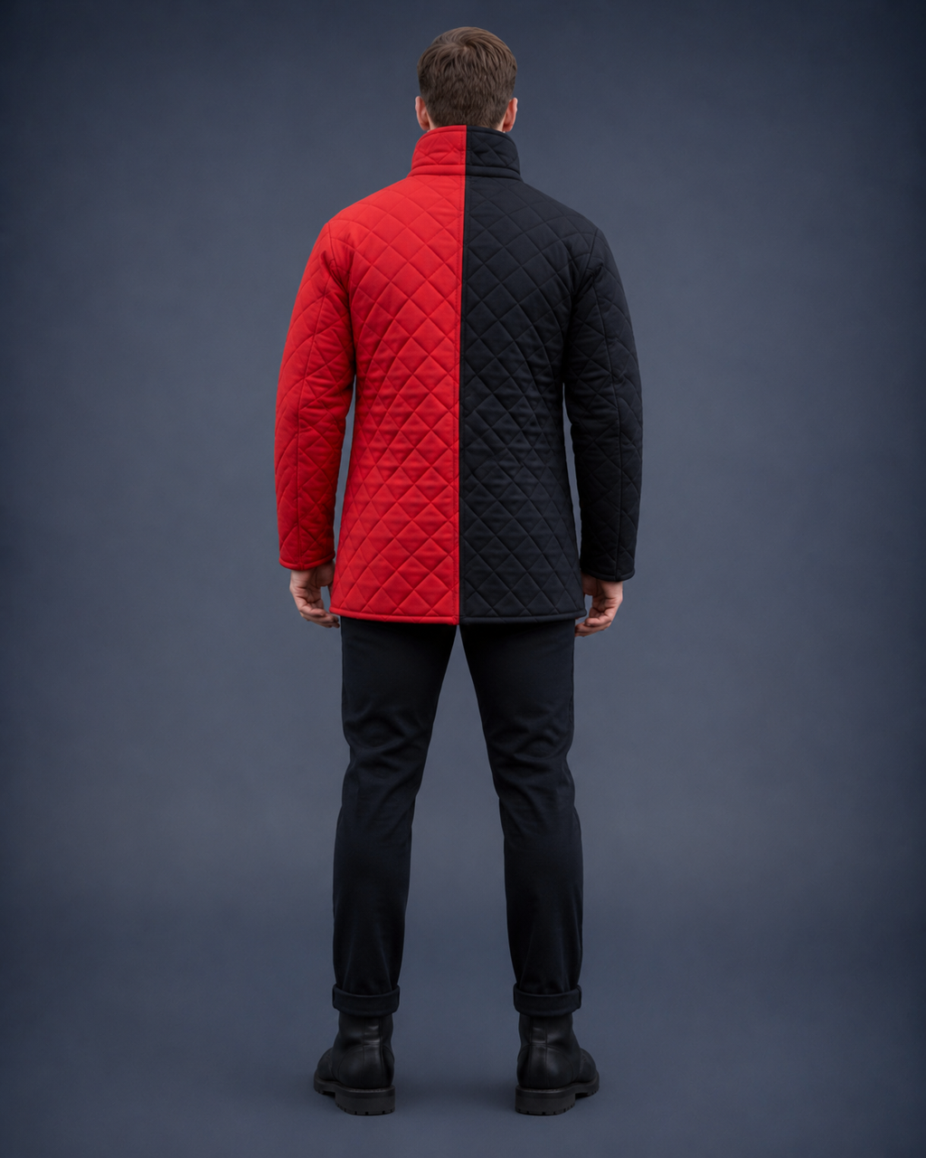 Men’s Medieval Red & Black Quilted Gambeson Jacket – Padded LARP Reenactment Armor Coat