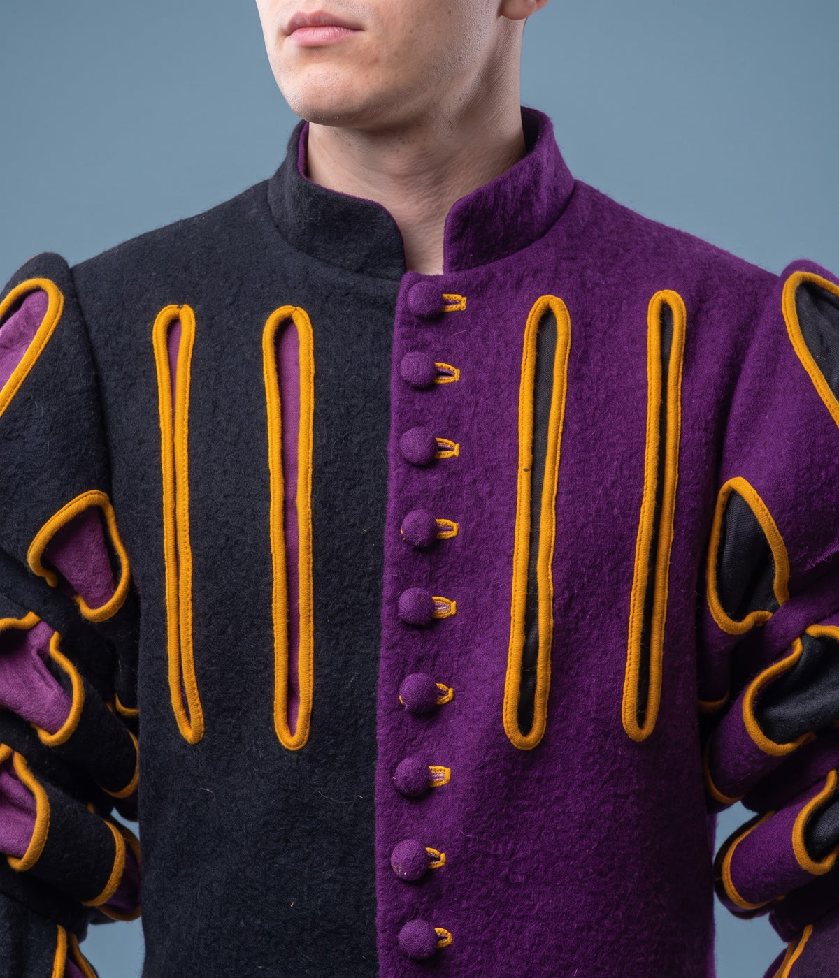 Men’s Renaissance Landsknecht Doublet Jacket – Puff Sleeve Medieval Costume