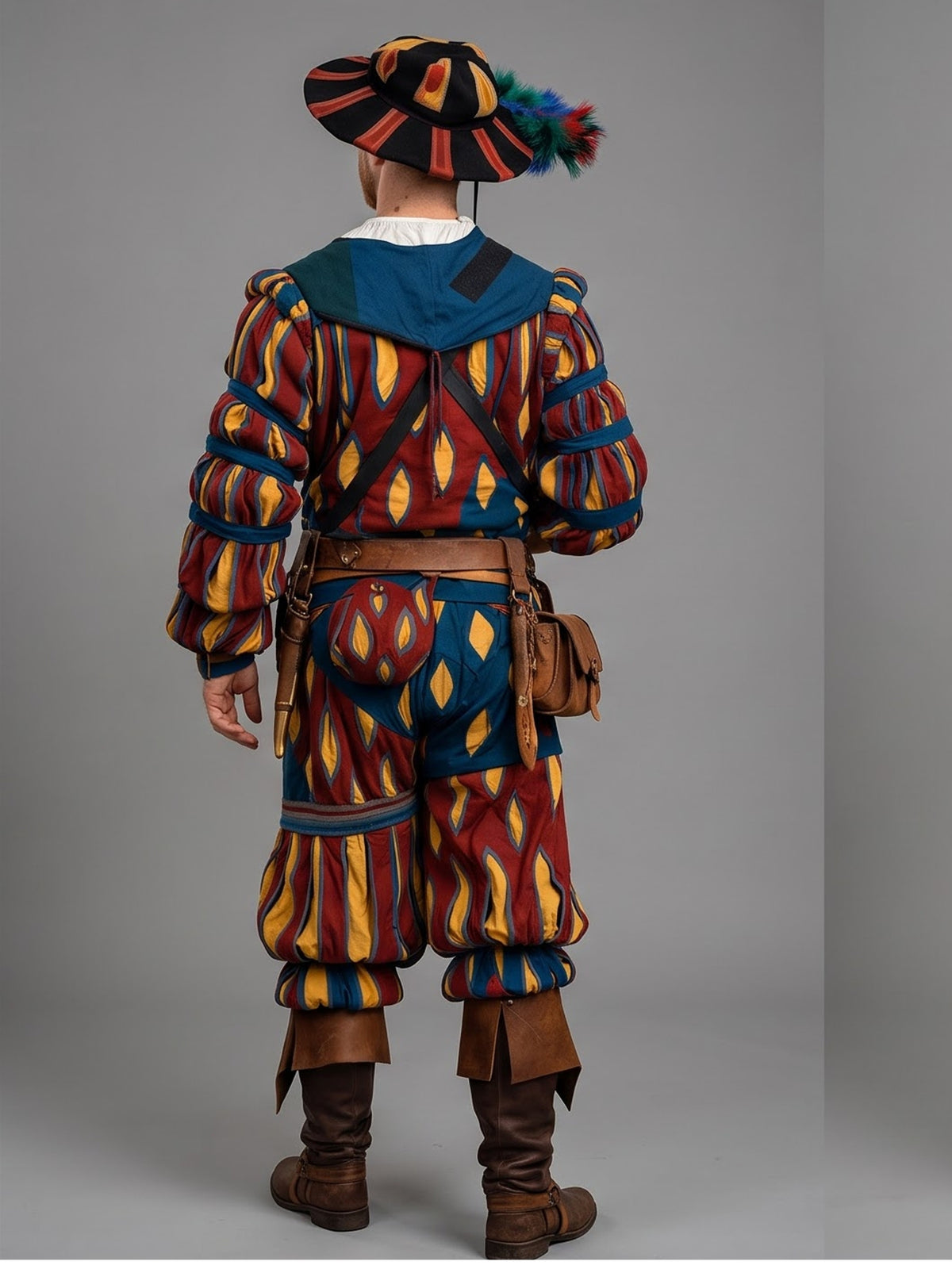 Men’s Multicolor Renaissance Gambeson – Landsknecht Padded Costume