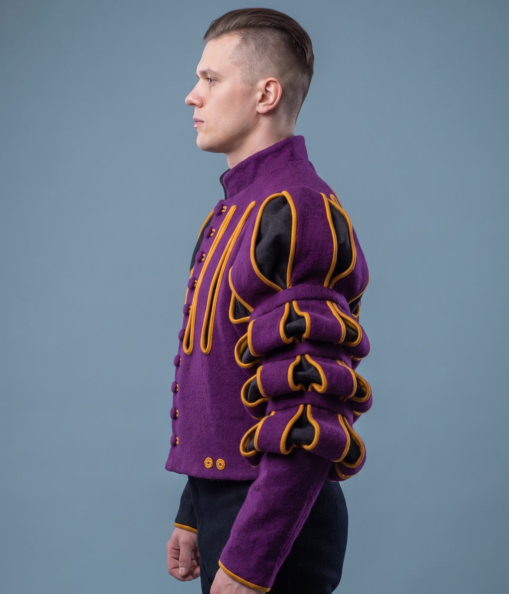 Men’s Renaissance Landsknecht Doublet Jacket – Puff Sleeve Medieval Costume