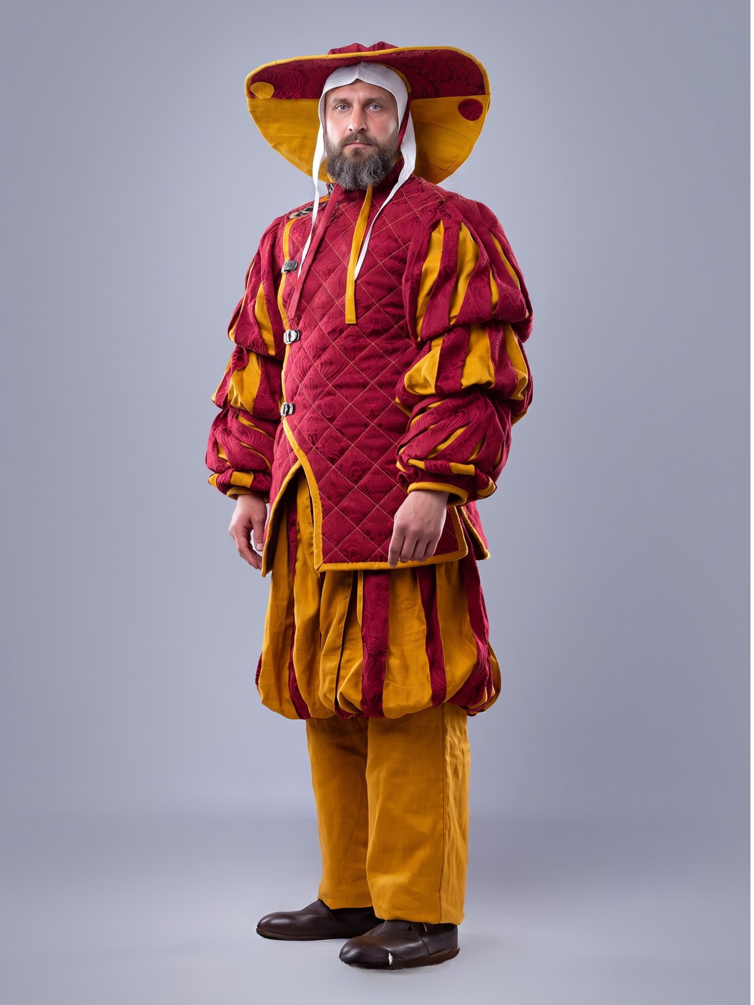 Men’s Renaissance Landsknecht Padded Set Costume – Tudor Court Nobleman Outfit