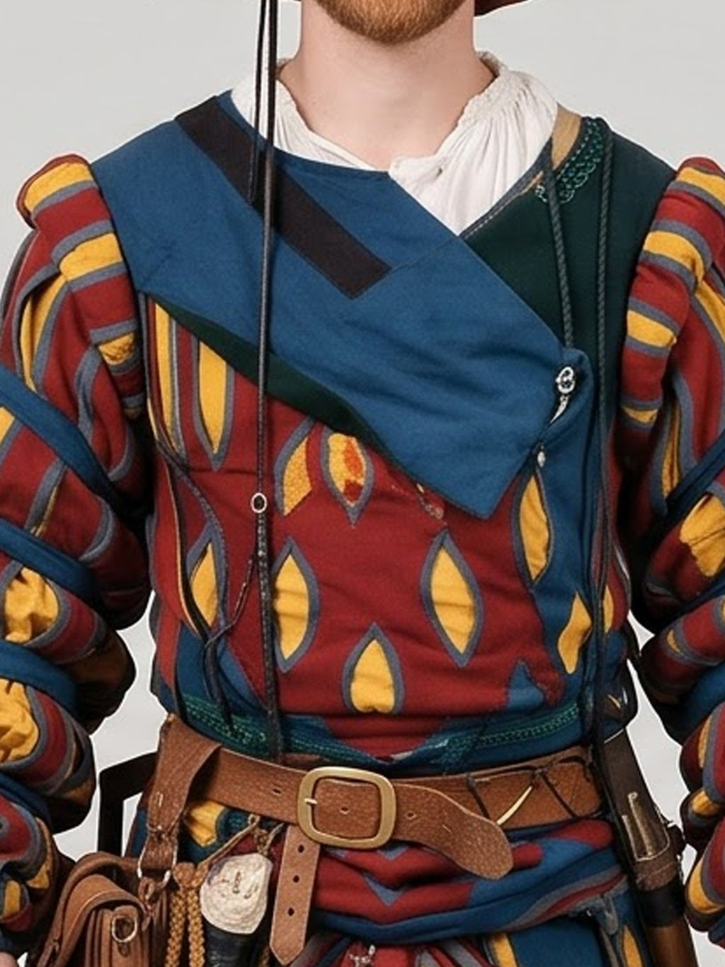 Men’s Multicolor Renaissance Gambeson – Landsknecht Padded Costume