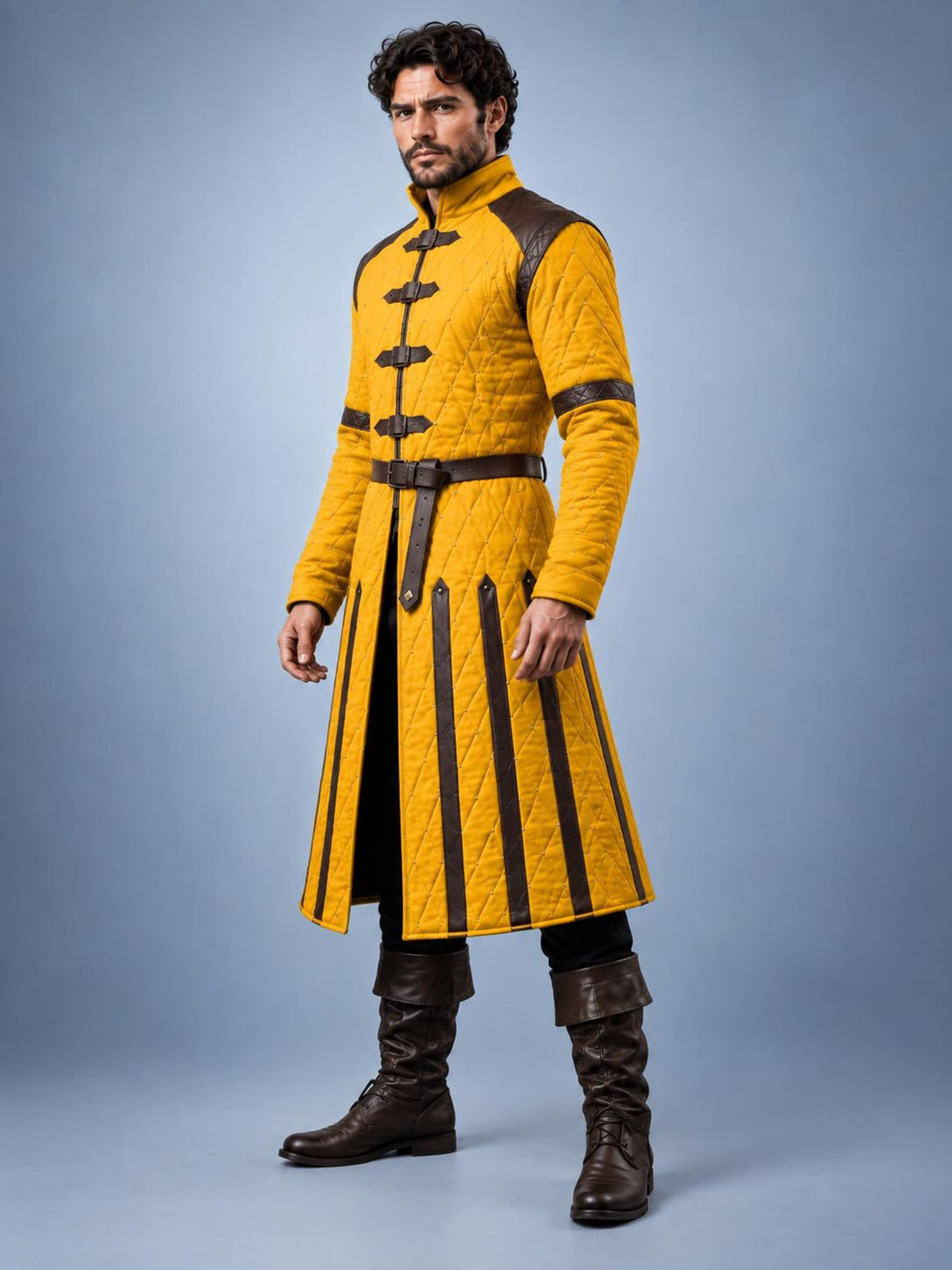 Men's Medieval Gambeson Coat, Quilted Padded Armor Jacket, LARP Knight Costume
