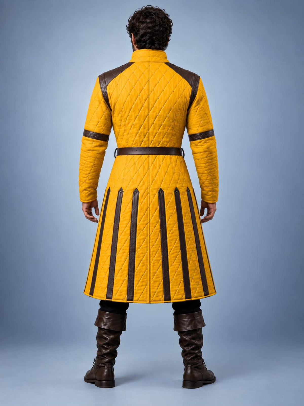 Men's Medieval Gambeson Coat, Quilted Padded Armor Jacket, LARP Knight Costume