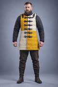 Men's Yellow & Ivory Medieval Brigandine Armor Vest – Riveted Coat of Plates with Leather Buckle Straps for LARP & Reenactment
