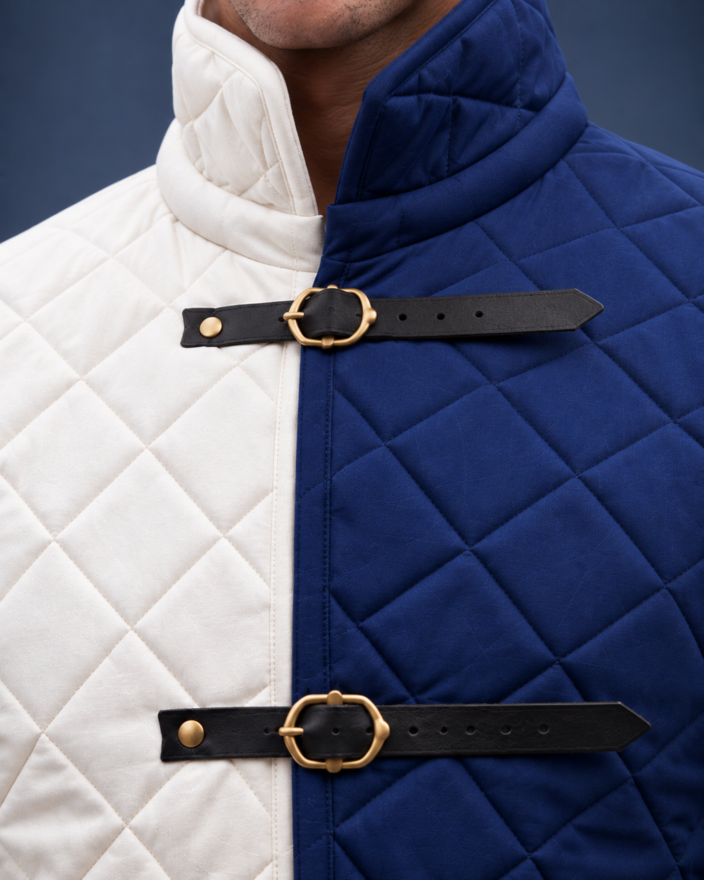 Men’s Medieval Red & Black Quilted Gambeson Jacket – Padded LARP Reenactment Armor Coat