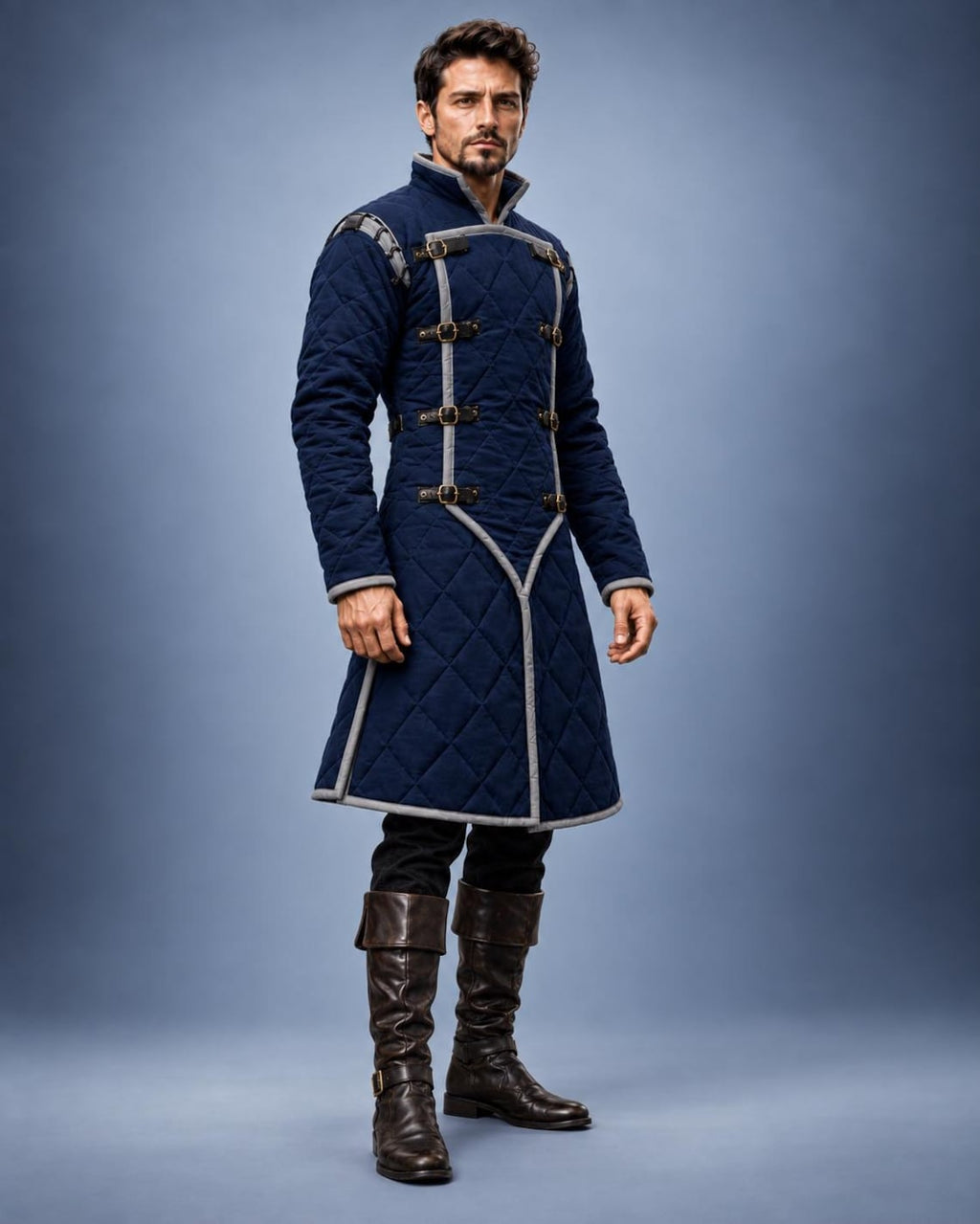 Men's Medieval Gambeson Coat, Quilted Padded Armor Jacket, LARP Reenactment Costume