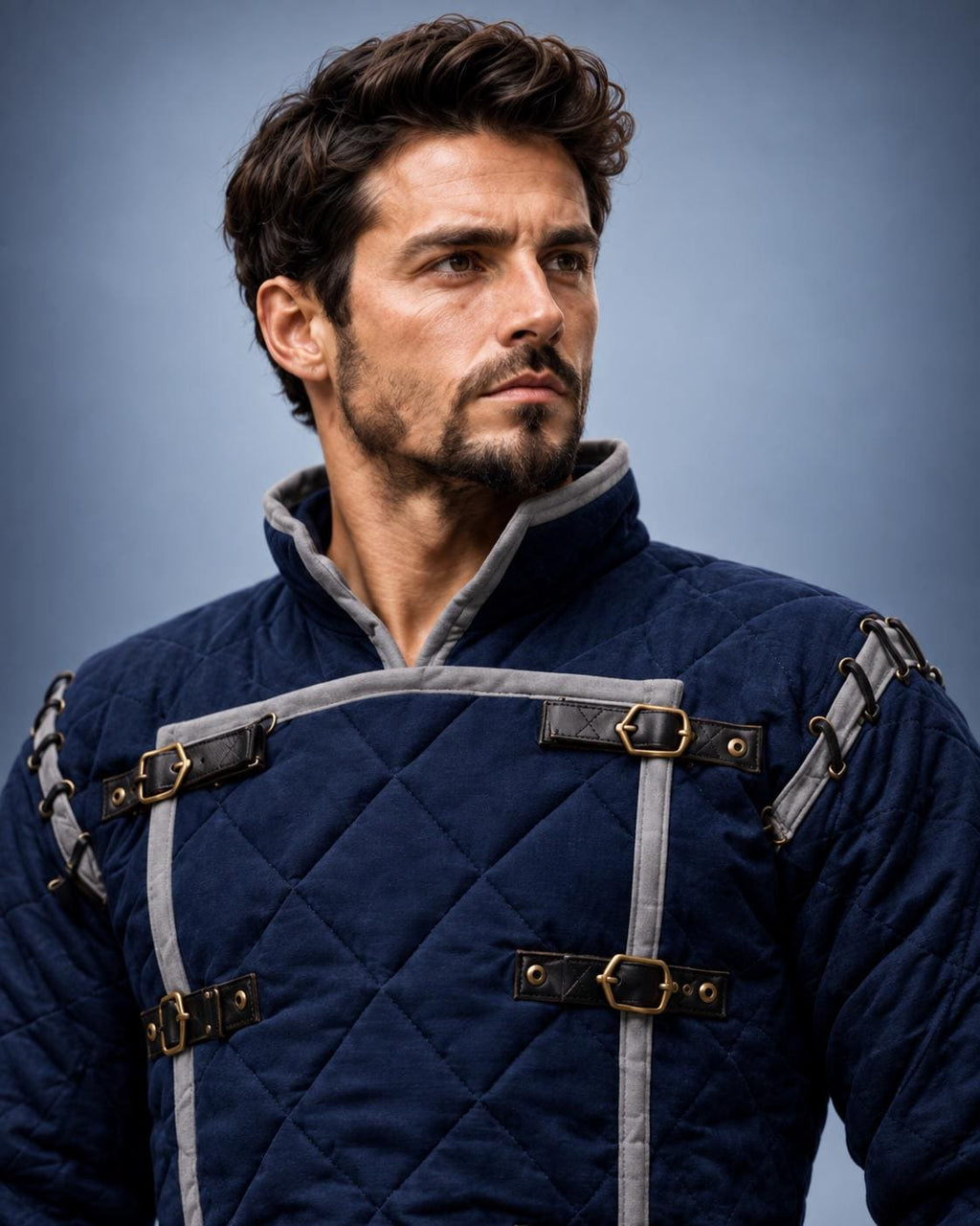 Men's Medieval Gambeson Coat, Quilted Padded Armor Jacket, LARP Reenactment Costume