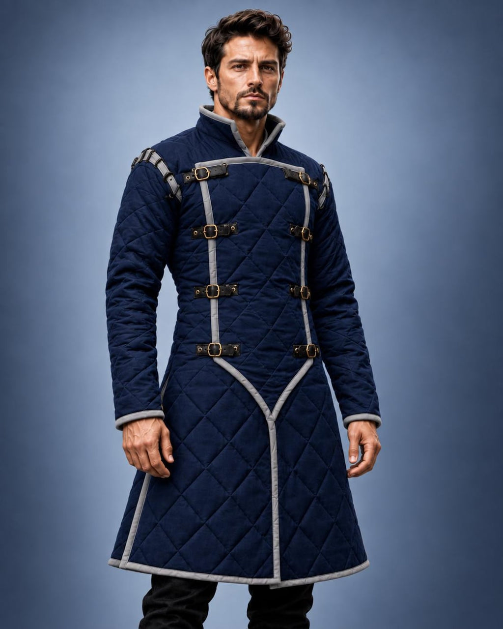 Men's Medieval Gambeson Coat, Quilted Padded Armor Jacket, LARP Reenactment Costume