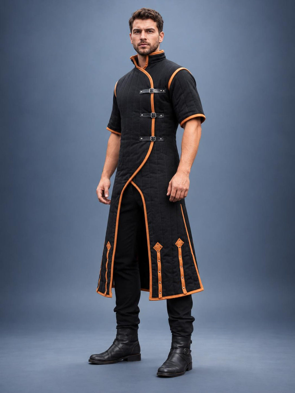 Men's Medieval Gambeson Coat, Quilted Padded Armor Jacket, LARP Reenactment Outfit