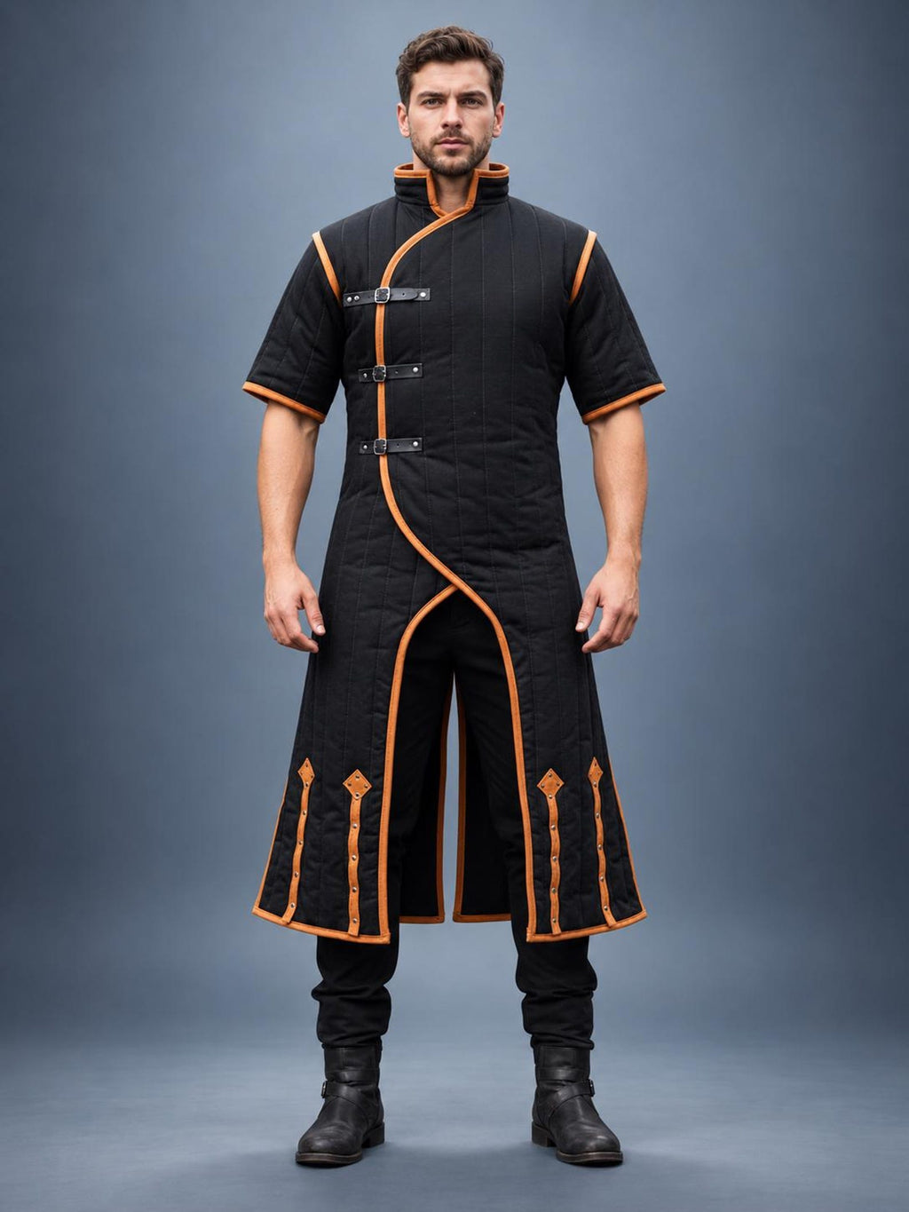 Men's Medieval Gambeson Coat, Quilted Padded Armor Jacket, LARP Reenactment Outfit