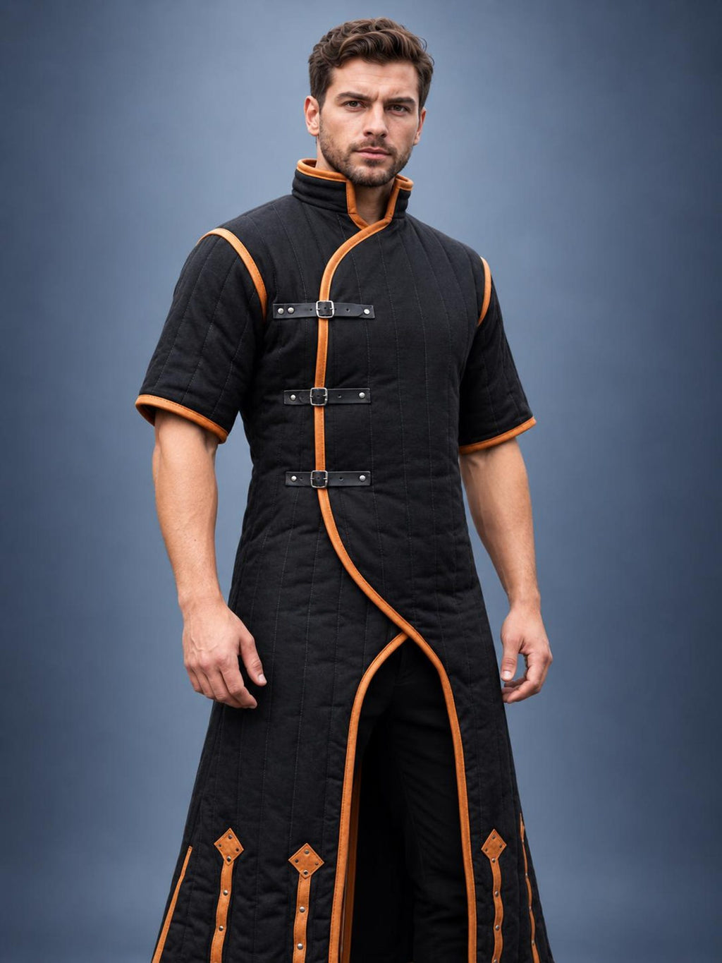 Men's Medieval Gambeson Coat, Quilted Padded Armor Jacket, LARP Reenactment Outfit