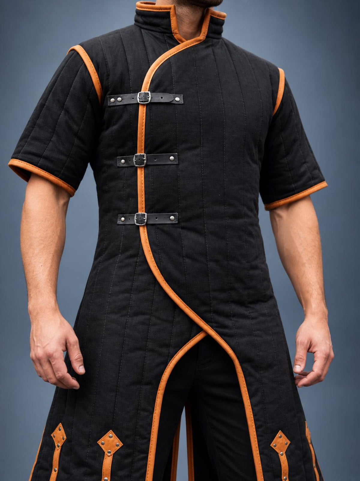 Men's Medieval Gambeson Coat, Quilted Padded Armor Jacket, LARP Reenactment Outfit