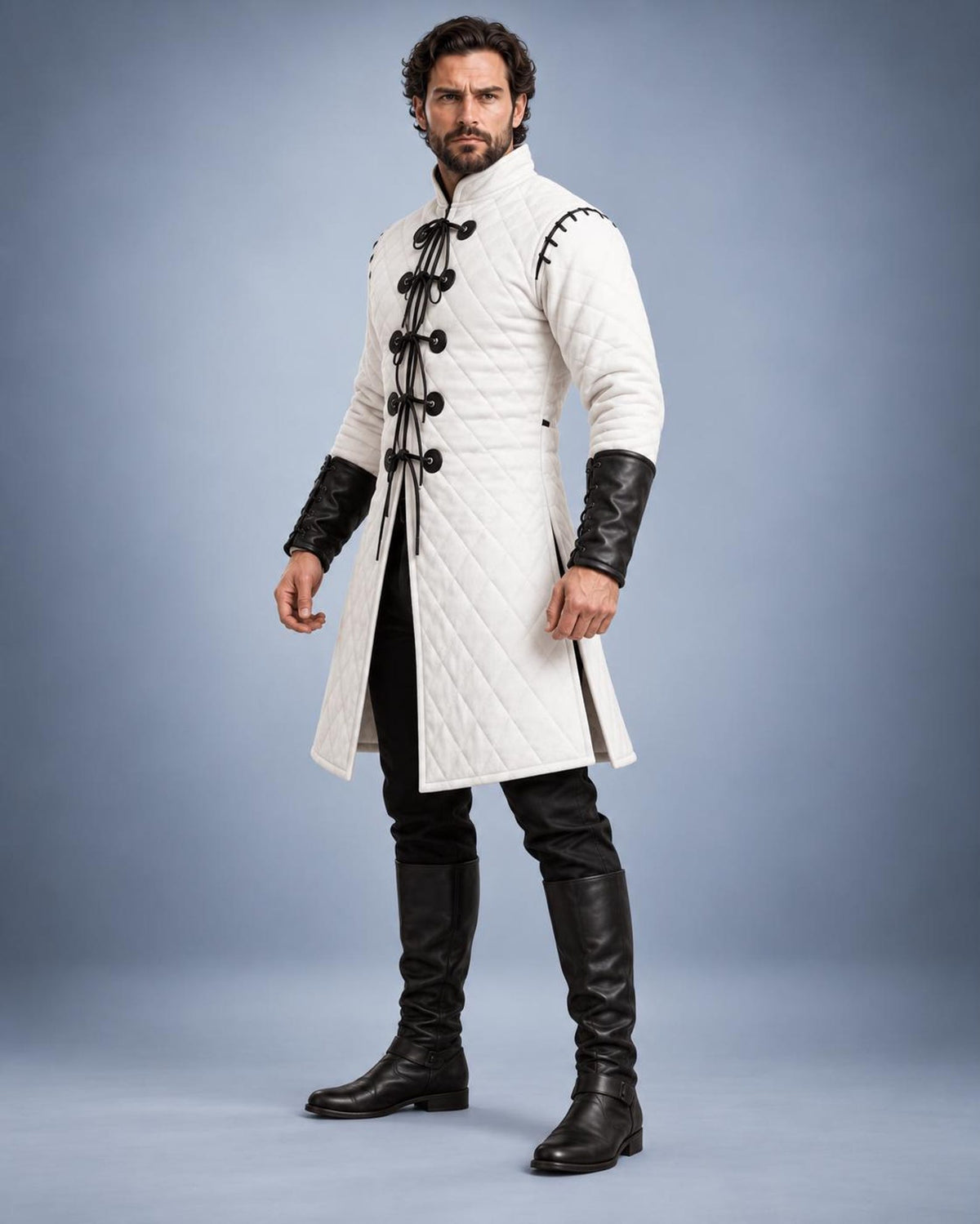 Men's Quilted Gambeson Coat, Medieval Armor Jacket, LARP Reenactment Costume