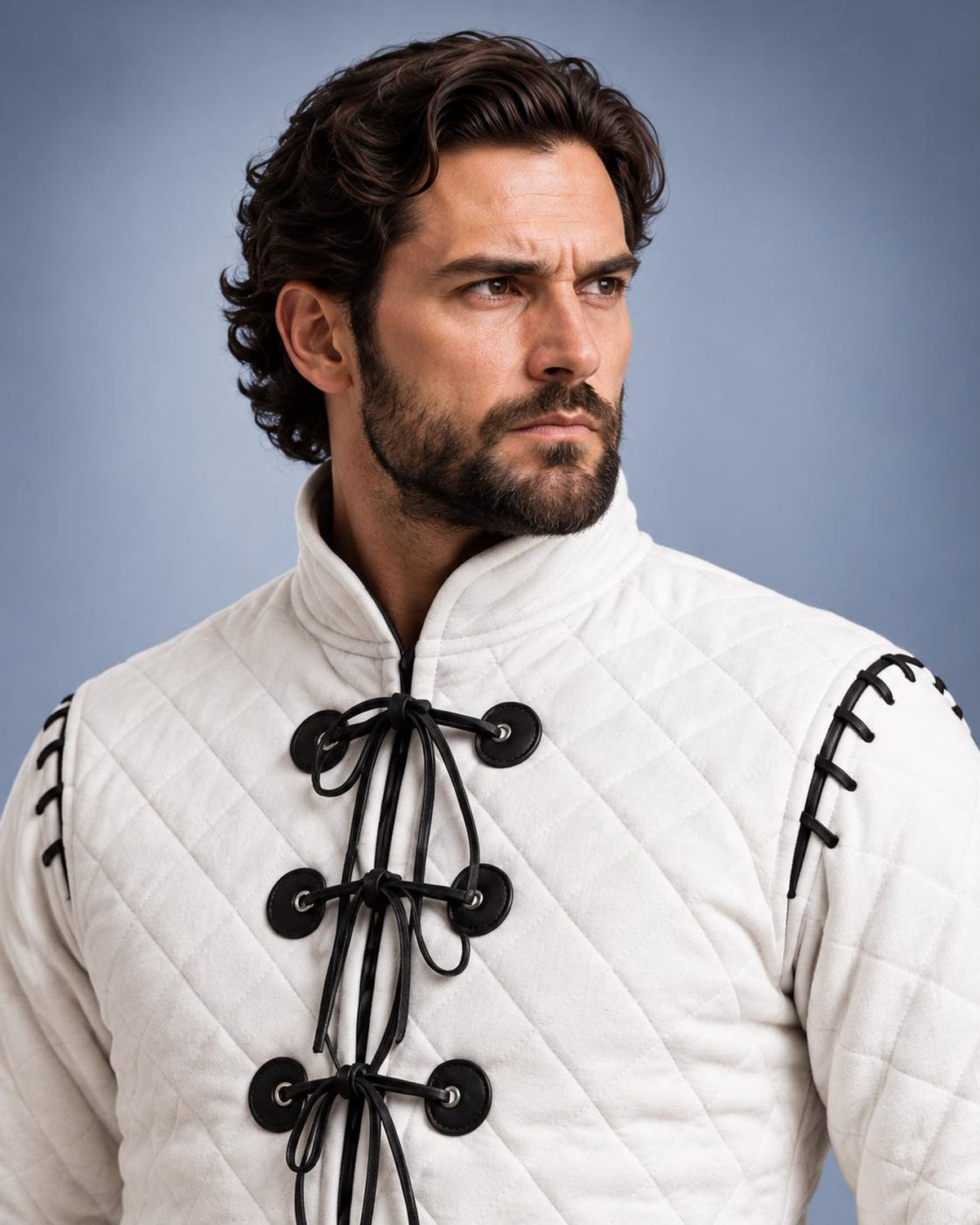 Men's Quilted Gambeson Coat, Medieval Armor Jacket, LARP Reenactment Costume