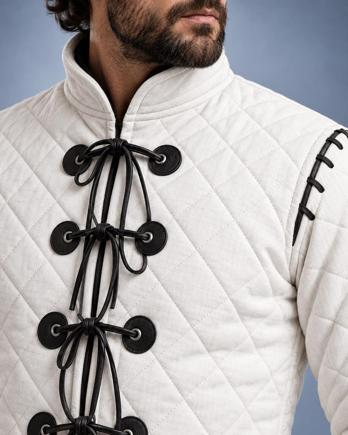 Men's Quilted Gambeson Coat, Medieval Armor Jacket, LARP Reenactment Costume