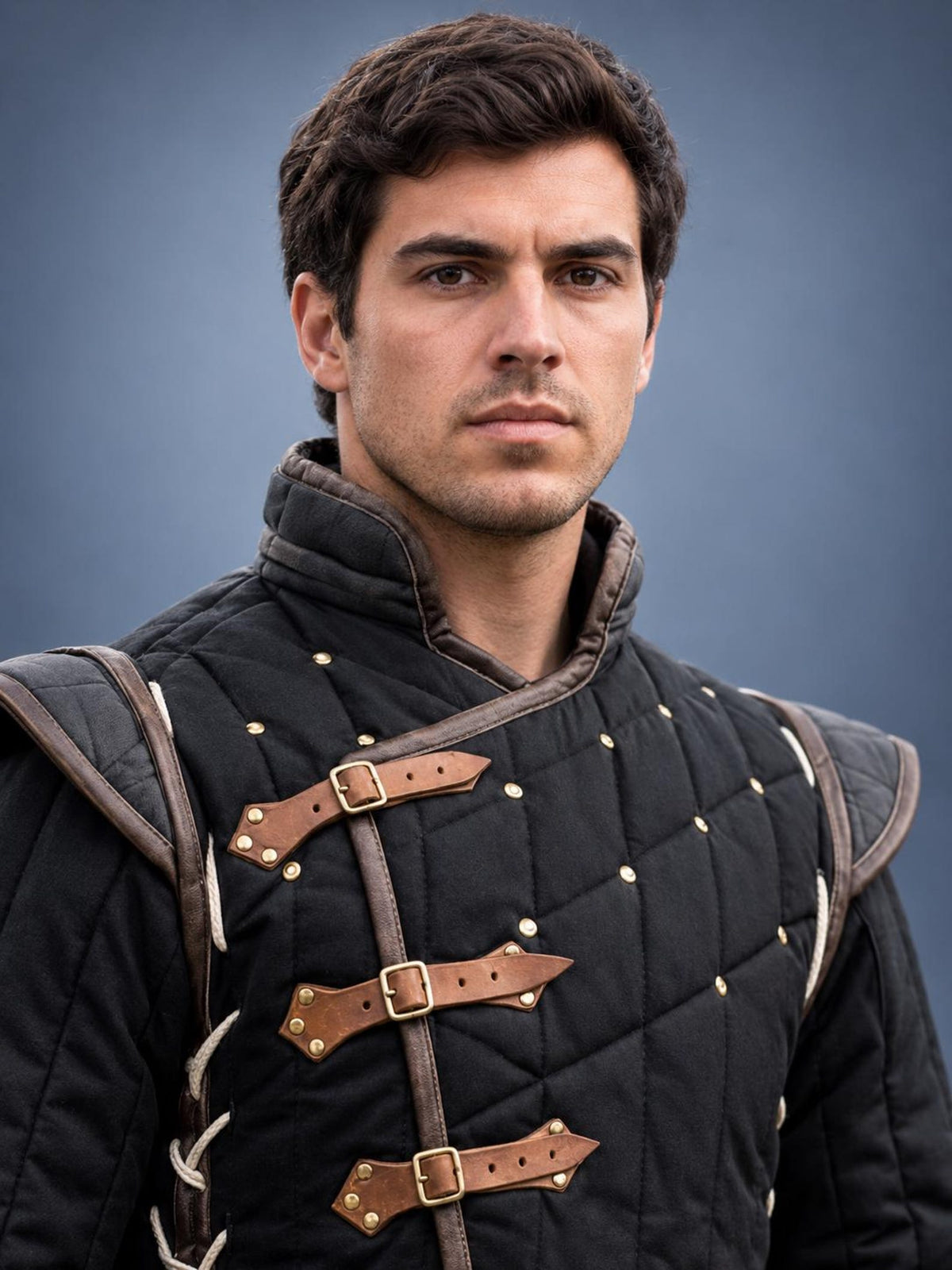 Men’s Medieval Gambeson Jacket Quilted Padded Armor Coat LARP Knight Costume Renaissance Reenactment Outfit