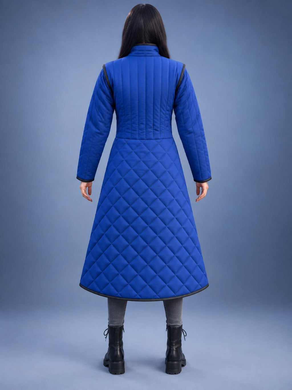 Women's Blue Quilted Gambeson Coat, Medieval LARP Warrior Outfit