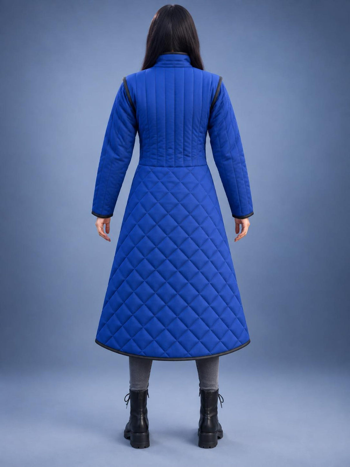Women's Blue Quilted Gambeson Coat, Medieval LARP Warrior Outfit