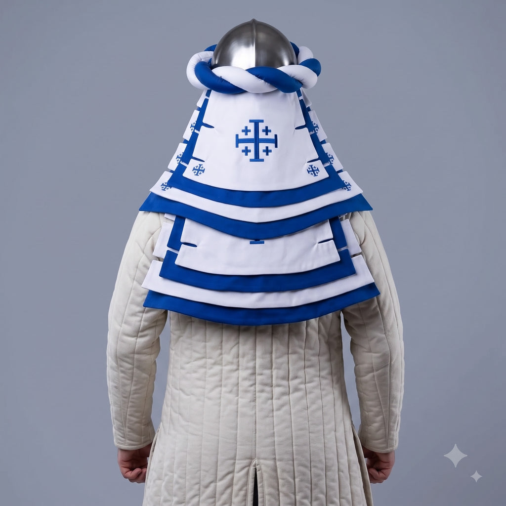 Blue & White Medieval Helmet Torse – Heraldic Wreath