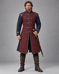 Men's Medieval Gambeson Quilted Armor Coat, LARP Reenactment Knight Costume, Renaissance Padded Jacket