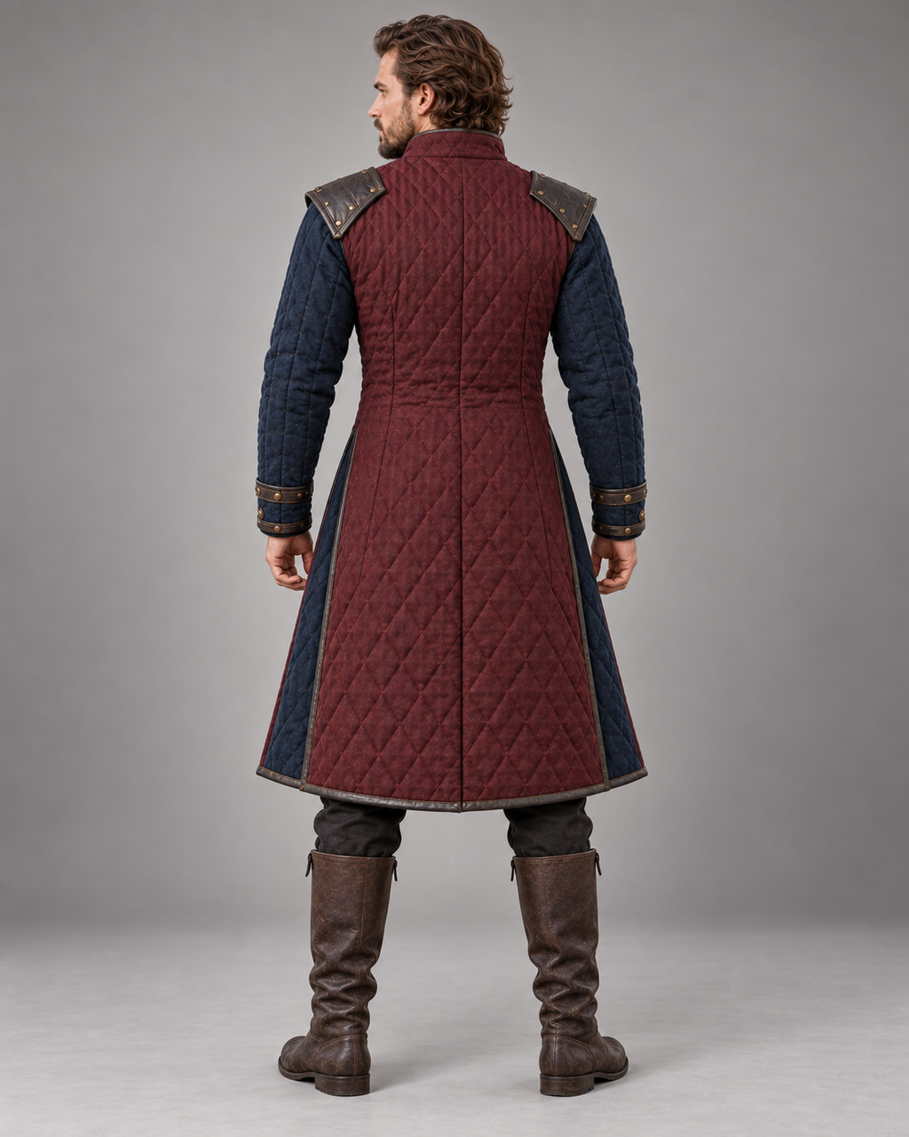Men's Medieval Gambeson Quilted Armor Coat, LARP Reenactment Knight Costume, Renaissance Padded Jacket