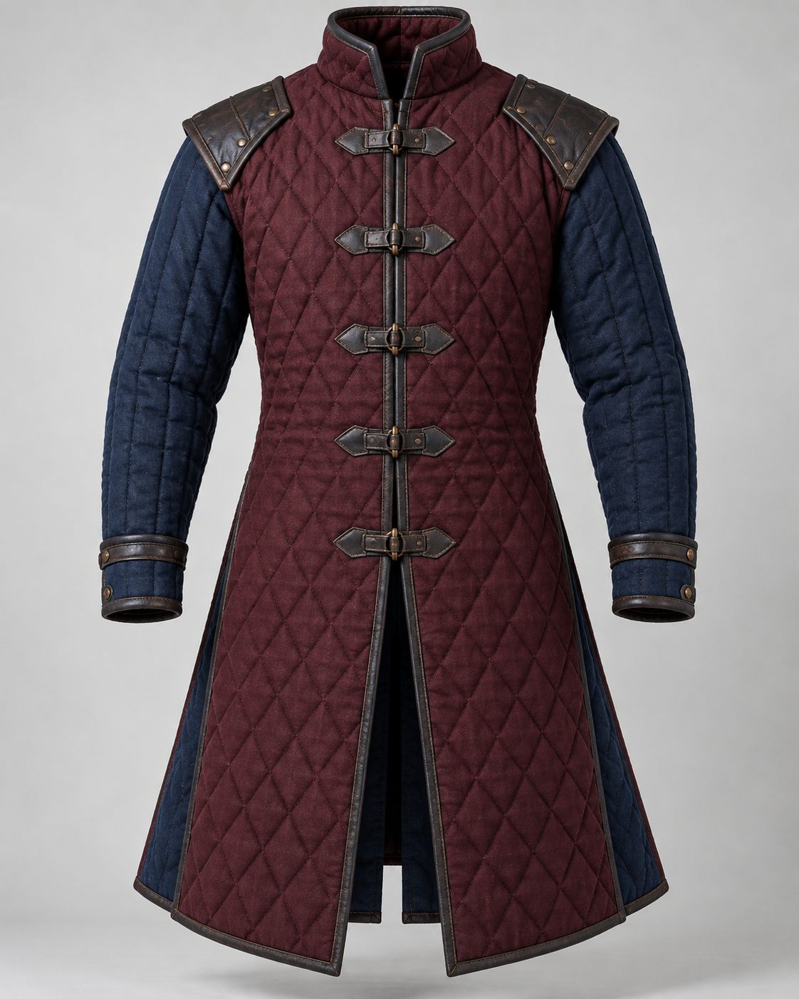 Men's Medieval Gambeson Quilted Armor Coat, LARP Reenactment Knight Costume, Renaissance Padded Jacket