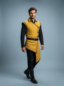 Men’s Medieval Gambeson, Quilted Padded Armor Tunic, LARP Warrior Costume, Reenactment Knight Outfit
