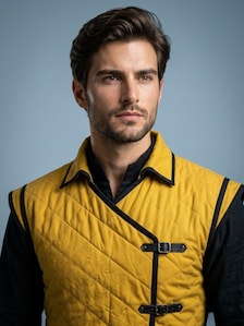 Men’s Medieval Gambeson, Quilted Padded Armor Tunic, LARP Warrior Costume, Reenactment Knight Outfit