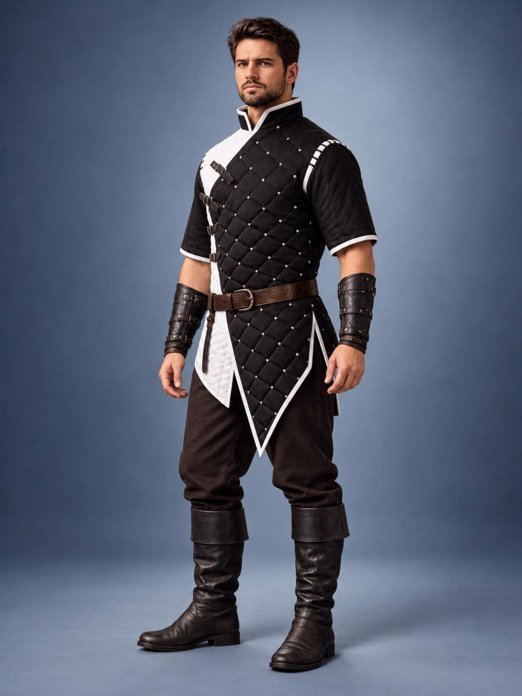 Men’s Medieval Gambeson Tunic, Quilted Padded Armor, LARP Knight Costume, Renaissance Reenactment Outfit