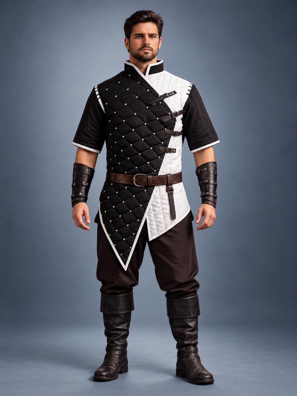 Men’s Medieval Gambeson Tunic, Quilted Padded Armor, LARP Knight Costume, Renaissance Reenactment Outfit