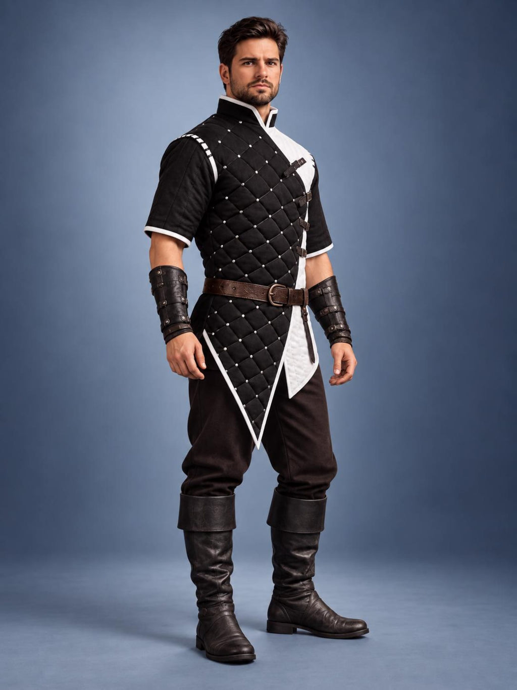 Men’s Medieval Gambeson Tunic, Quilted Padded Armor, LARP Knight Costume, Renaissance Reenactment Outfit