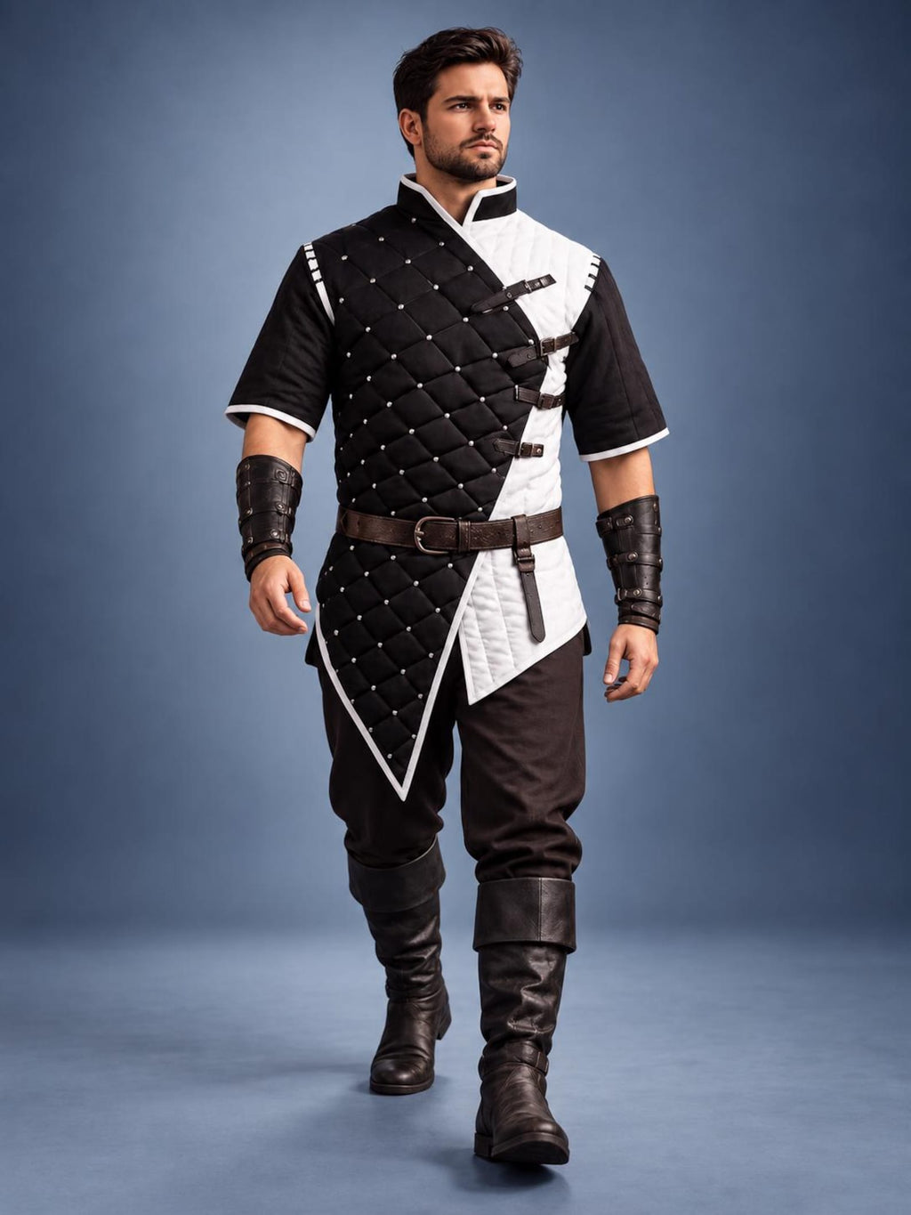 Men’s Medieval Gambeson Tunic, Quilted Padded Armor, LARP Knight Costume, Renaissance Reenactment Outfit
