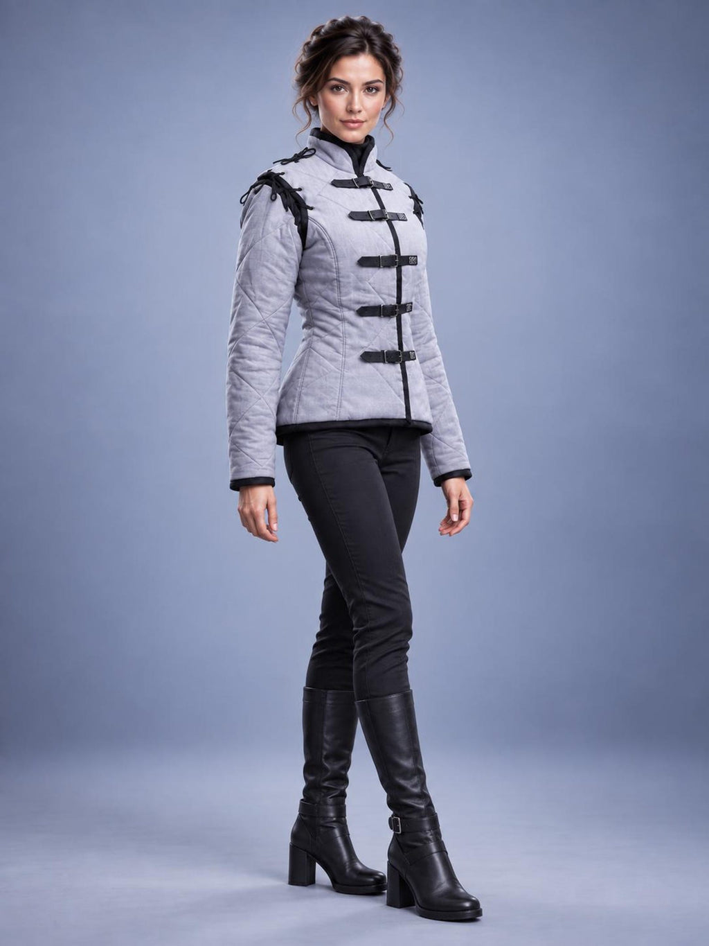 Women's Quilted Gambeson Jacket, Medieval Warrior Costume, LARP Reenactment Outfit
