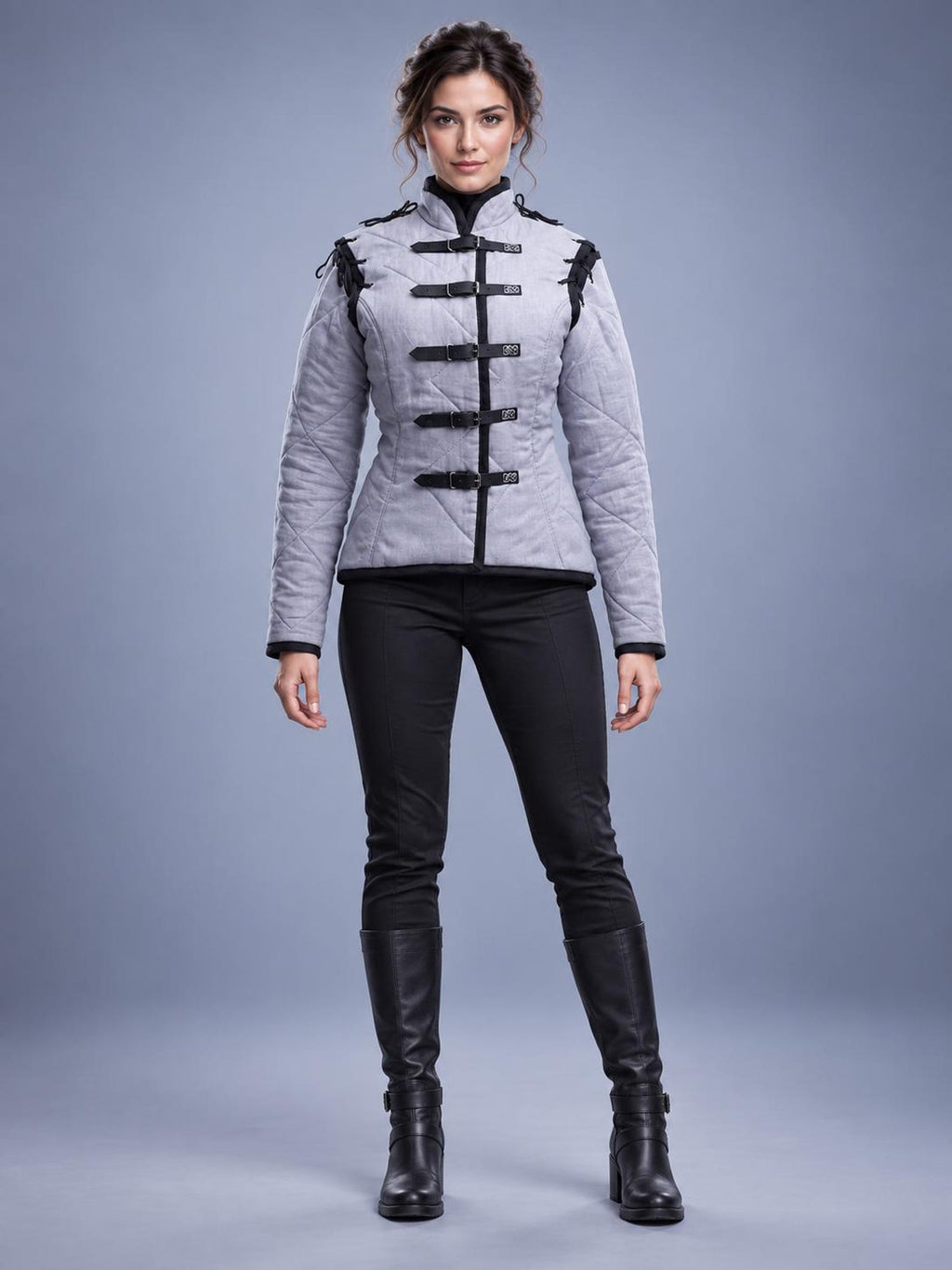Women's Quilted Gambeson Jacket, Medieval Warrior Costume, LARP Reenactment Outfit