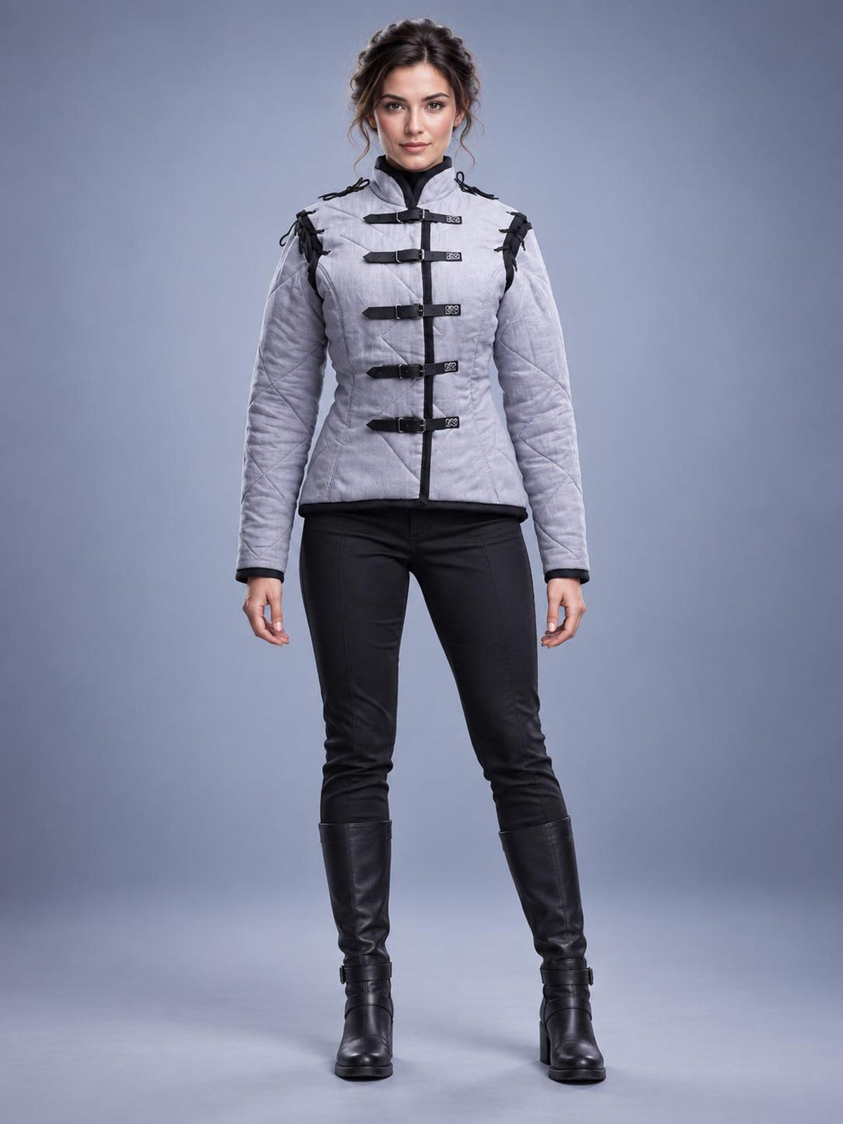 Women's Quilted Gambeson Jacket, Medieval Warrior Costume, LARP Reenactment Outfit