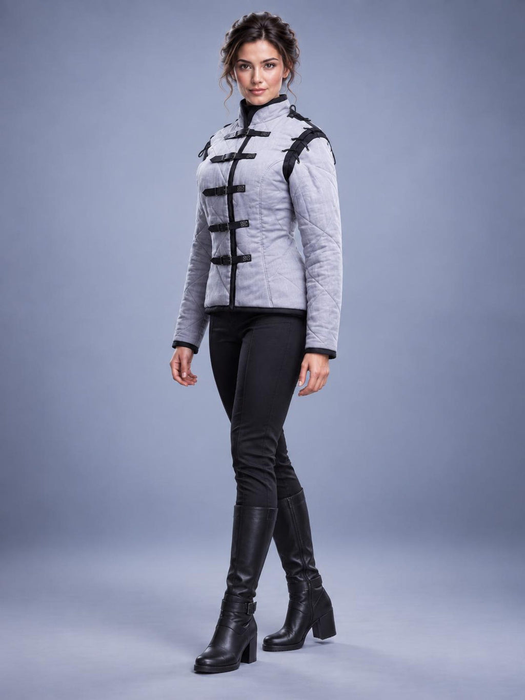 Women's Quilted Gambeson Jacket, Medieval Warrior Costume, LARP Reenactment Outfit