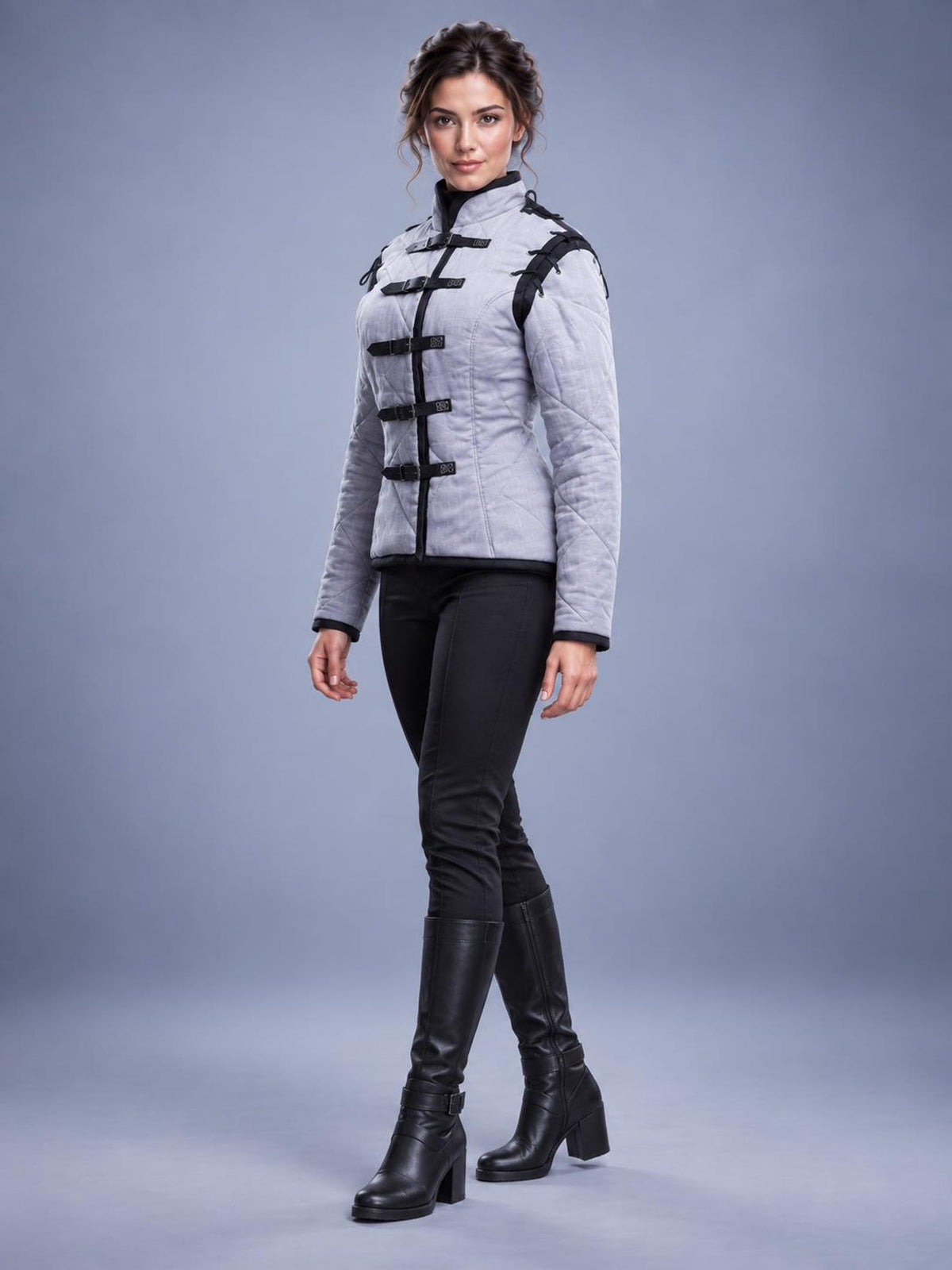 Women's Quilted Gambeson Jacket, Medieval Warrior Costume, LARP Reenactment Outfit