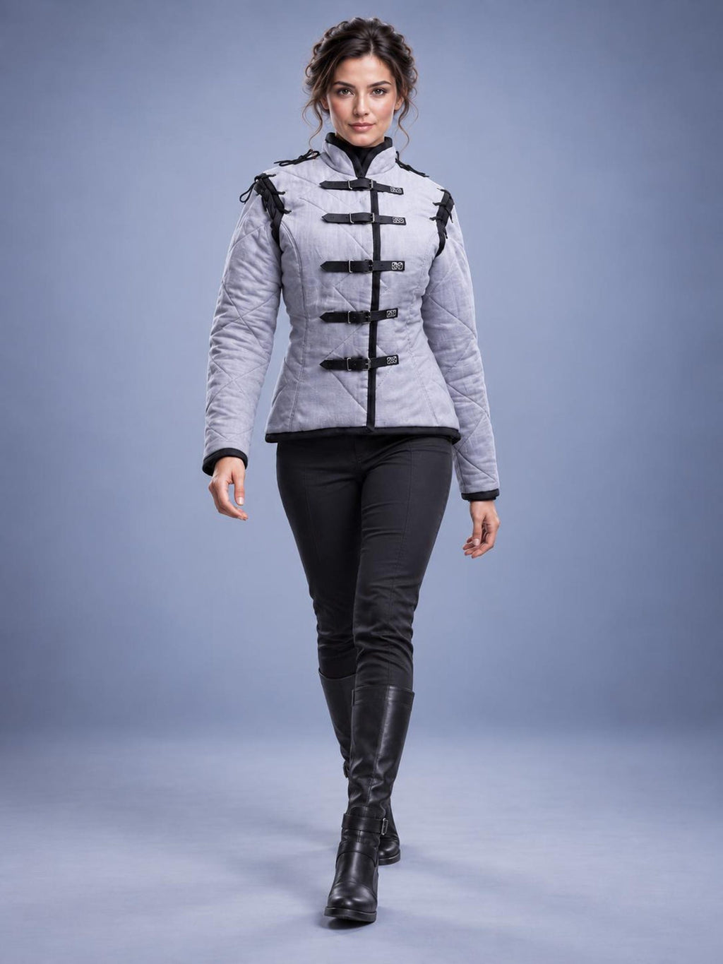 Women's Quilted Gambeson Jacket, Medieval Warrior Costume, LARP Reenactment Outfit