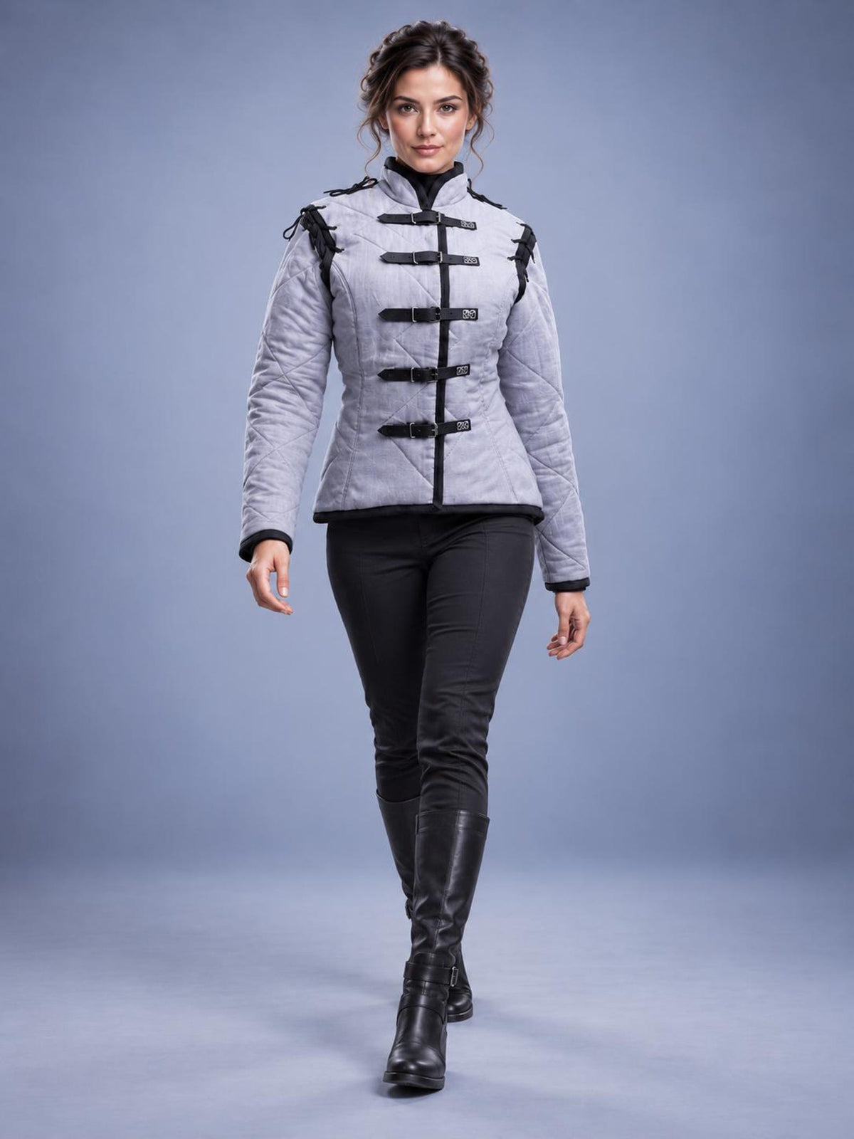 Women's Quilted Gambeson Jacket, Medieval Warrior Costume, LARP Reenactment Outfit