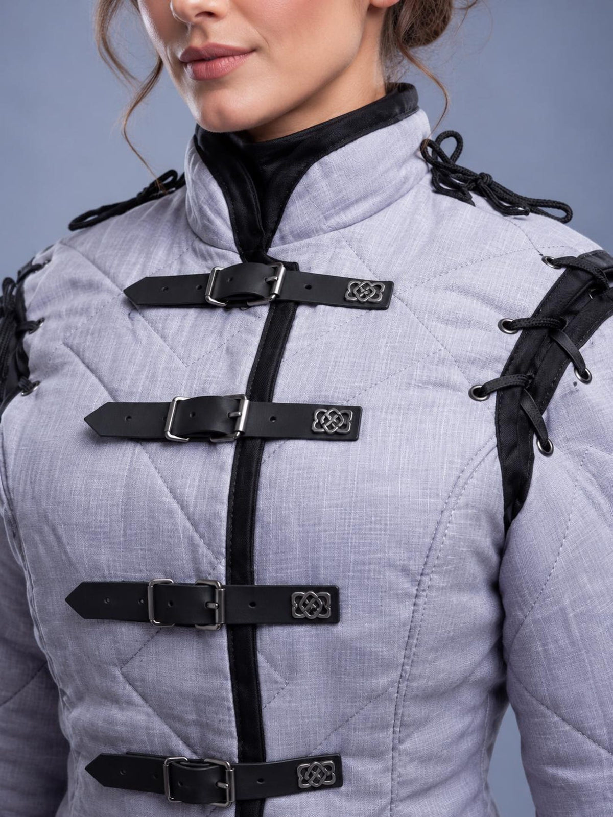 Women's Quilted Gambeson Jacket, Medieval Warrior Costume, LARP Reenactment Outfit