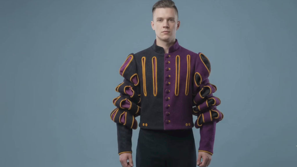 Men’s Renaissance Landsknecht Doublet Jacket – Puff Sleeve Medieval Costume